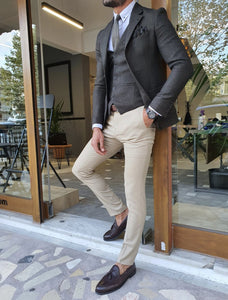 Daroni Khaki Slim Fit Suit-baagr.myshopify.com-suit-BOJONI