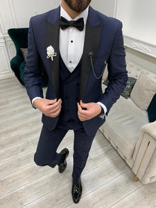 Bojoni Tishko Navy  Slim Fit Tuxedo