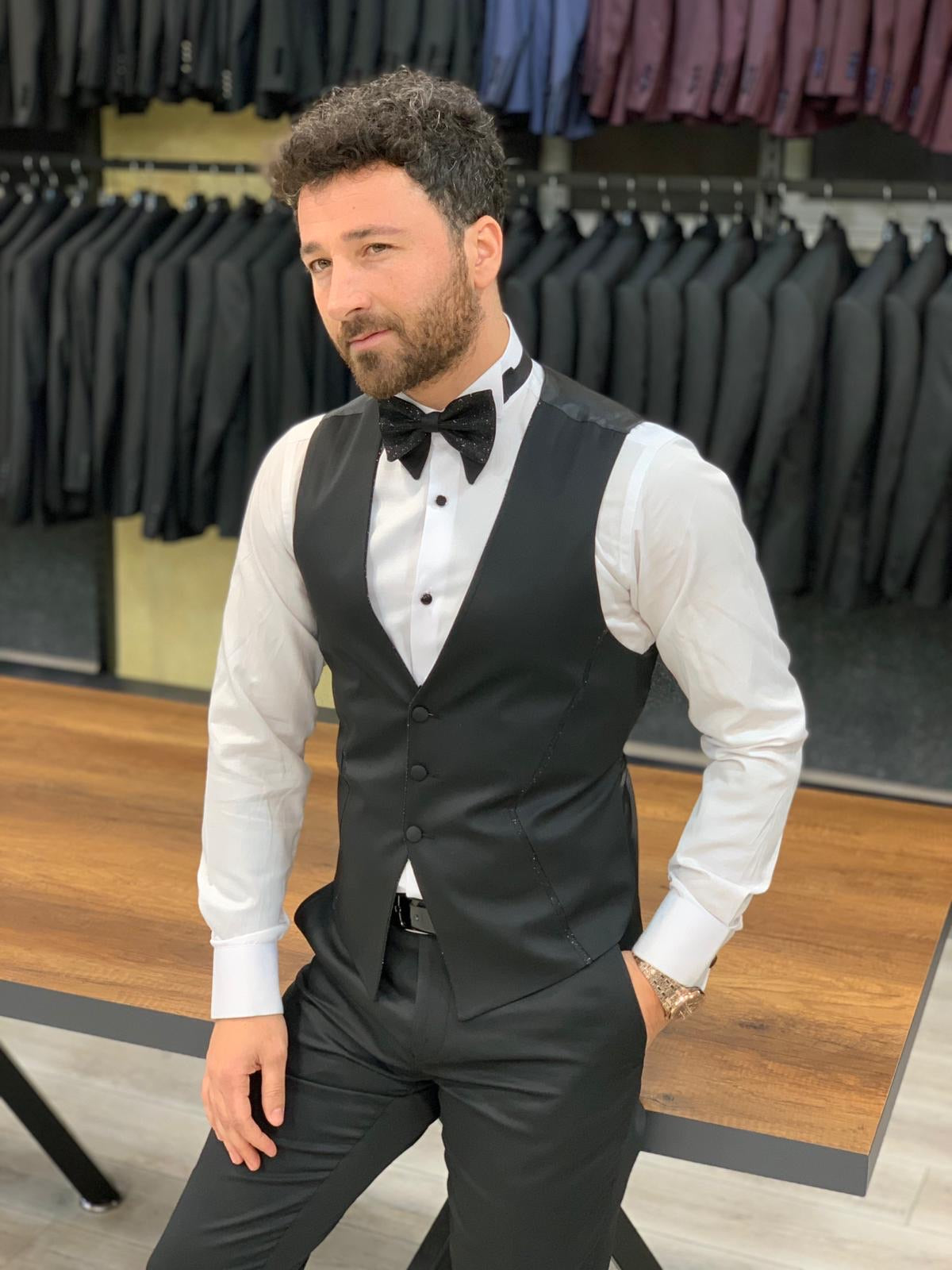 Catani Black Slim Fit Tuxedo #6-baagr.myshopify.com-1-BOJONI