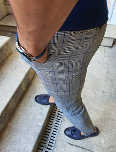 Sparks Sax Slim Fit Plaid Pants-baagr.myshopify.com-Pants-BOJONI