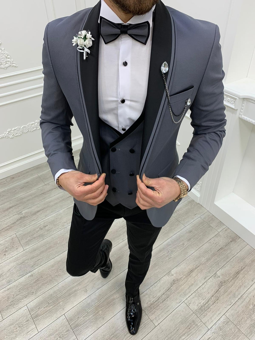 Serra Royal Gray Slim Fit Tuxedo-baagr.myshopify.com-1-BOJONI