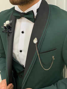 Partoni Royal Green Slim Fit Tuxedo-baagr.myshopify.com-1-BOJONI