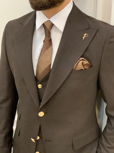 Bojoni Argeli Coffee  Slim Fit Suit