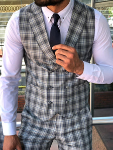 Andriano Slim-Fit Plaid Suit in Gray-baagr.myshopify.com-suit-BOJONI