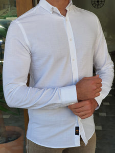 Mantova White Slim Fit Long Sleeve Cotton Shirt-baagr.myshopify.com-Shirt-BOJONI