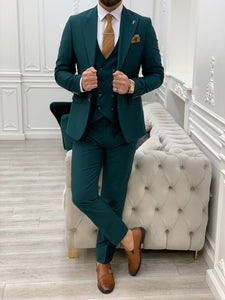 Bojoni Monte Green  Slim Fit Suit