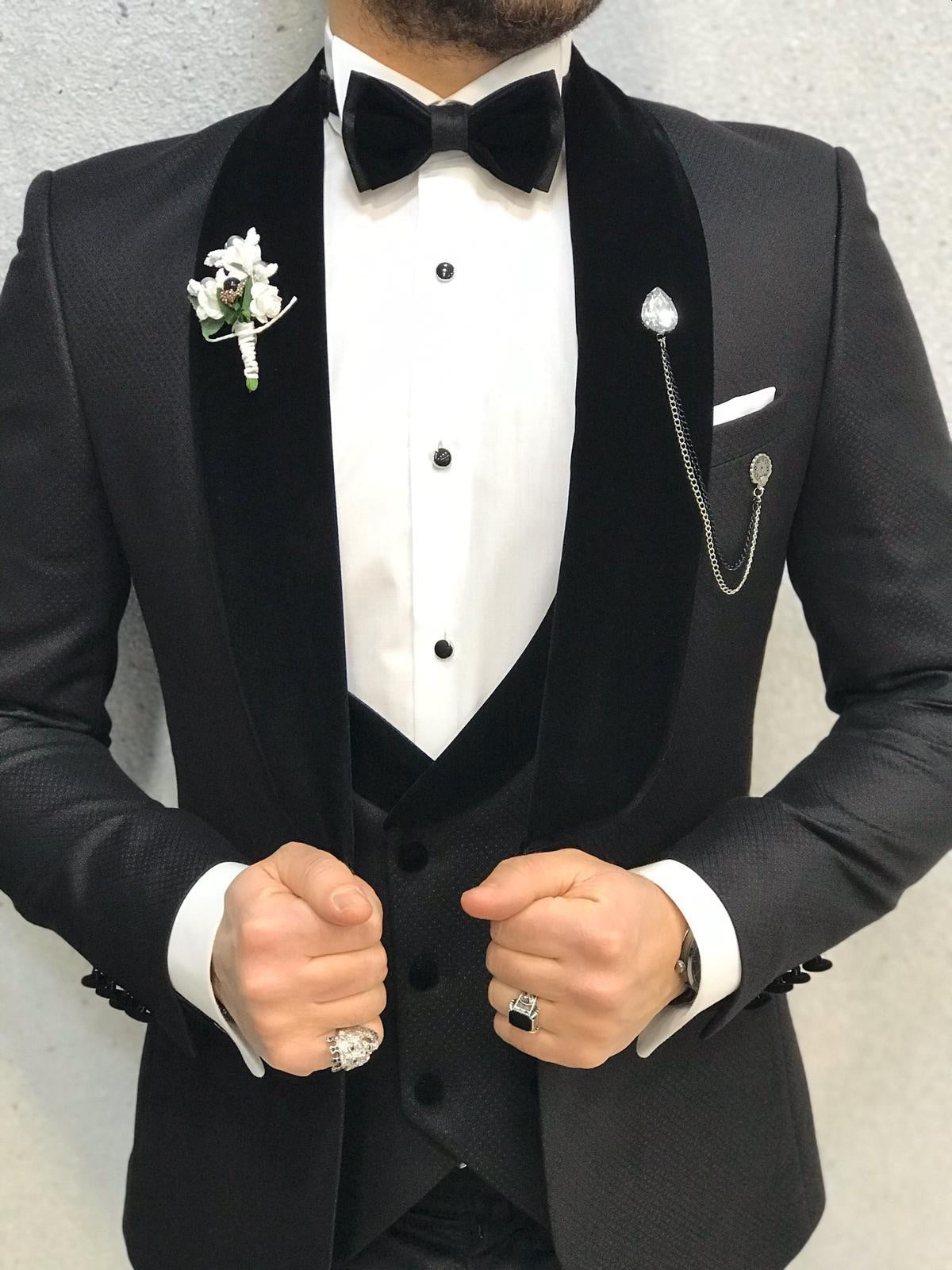 Nova Slim Fit Velvet Black Tuxedo-baagr.myshopify.com-1-BOJONI