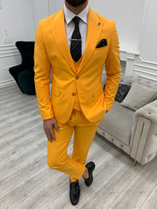 Bojoni Monte Yellow  Slim Fit Suit