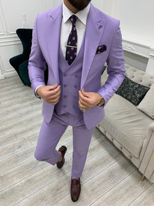 Bojoni Monte Purple  Slim Fit Suit