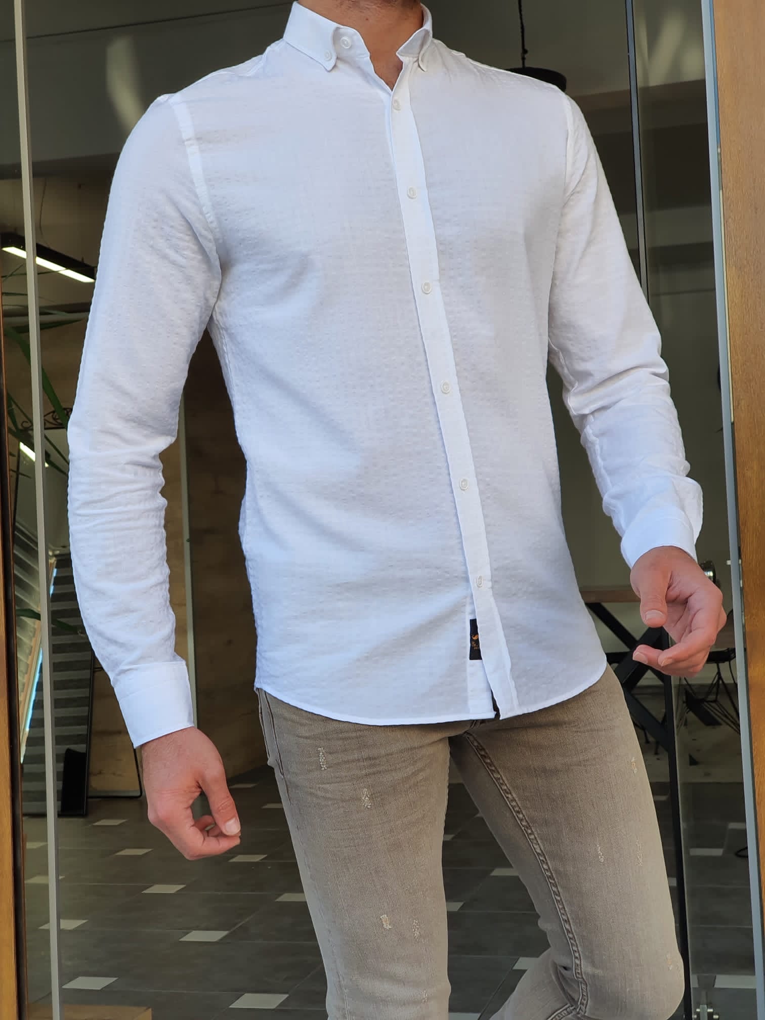 Mantova White Slim Fit Long Sleeve Cotton Shirt-baagr.myshopify.com-Shirt-BOJONI