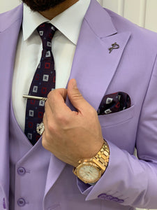 Bojoni Monte Purple  Slim Fit Suit