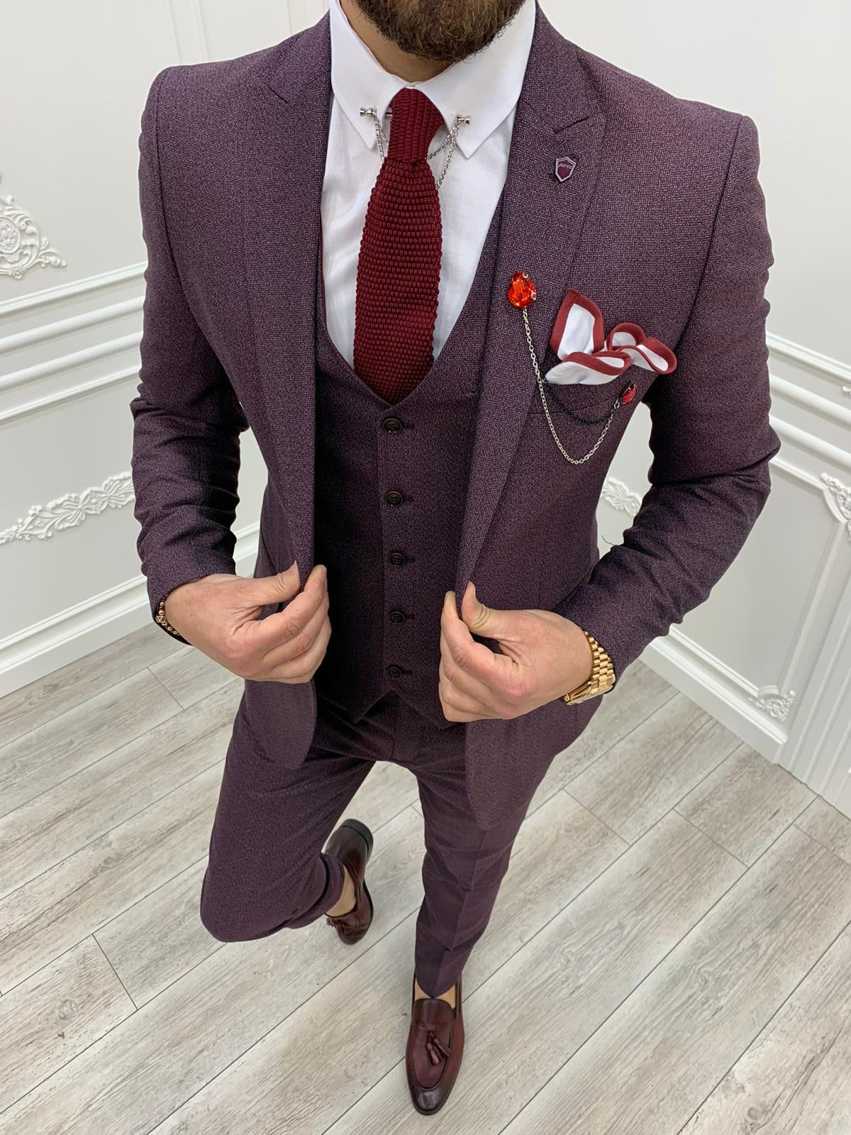 Casatani Claret Red Slim Fit  Suit-baagr.myshopify.com-1-BOJONI