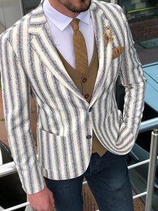 Feriff Slim-Fit Double Breasted Blazer in Ecru-baagr.myshopify.com-suit-BOJONI