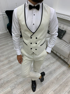 Fettachi White Slim Fit Velvet Peak Lapel Tuxedo-baagr.myshopify.com-1-BOJONI