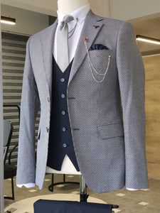 Boston Navy Blue Slim Fit Notch Lapel Suit-baagr.myshopify.com-suit-BOJONI
