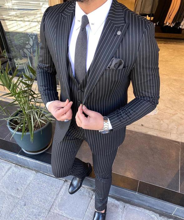 Fenichi Black Stripped Slim Fit Suit-baagr.myshopify.com-3-BOJONI