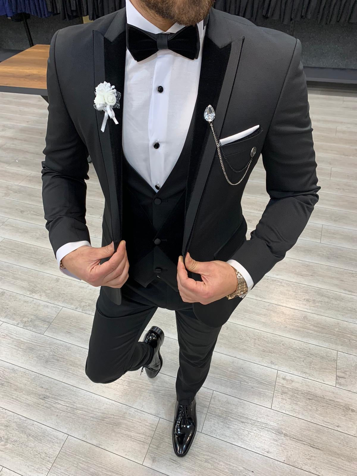 Catani Black Slim Fit Tuxedo #7-baagr.myshopify.com-1-BOJONI