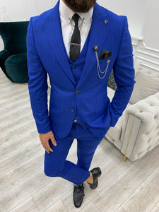 Lambrusco Blue Slim Fit Peak Lapel Striped Suit-baagr.myshopify.com-1-BOJONI