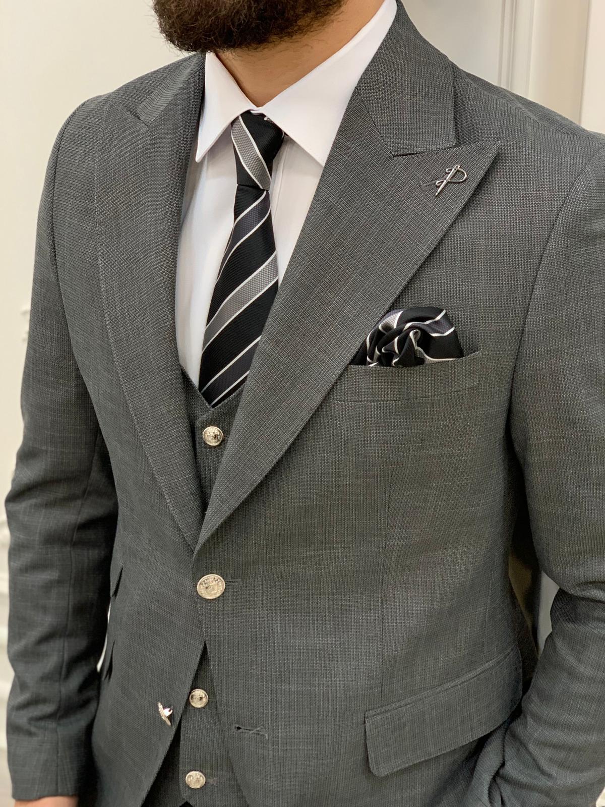 Bojoni Argeli Gray Slim Fit Suit