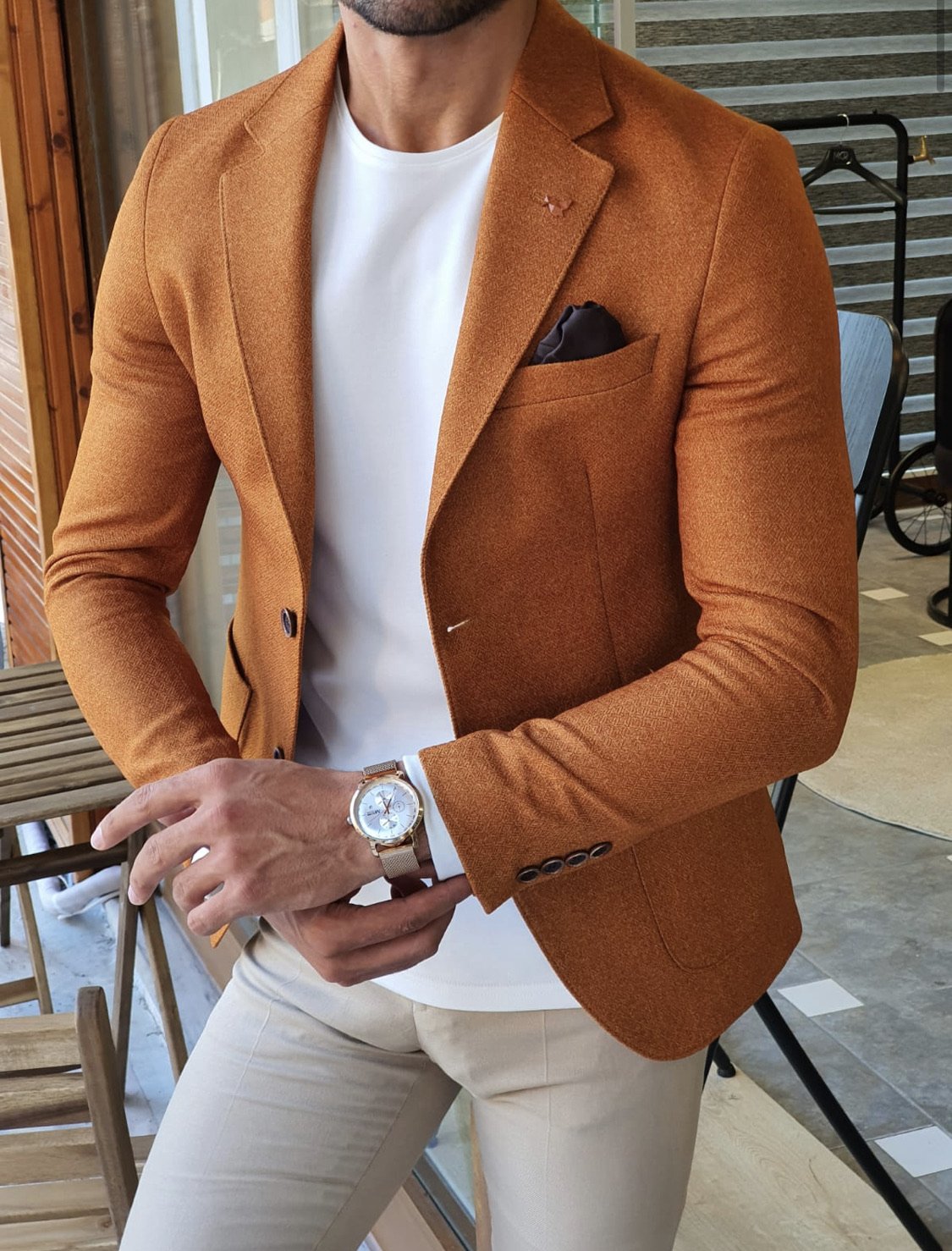 Bojoni Camel Slim Fit Blazer-baagr.myshopify.com-blazers-BOJONI