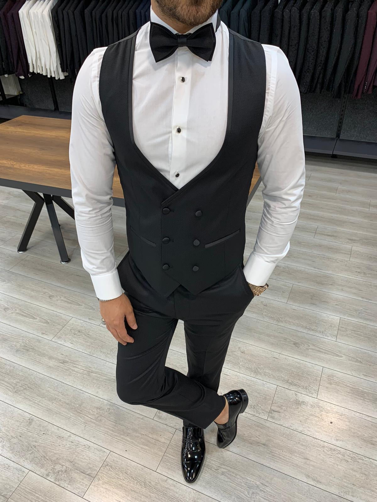 Trivio Black  Slim Fit Tuxedo-baagr.myshopify.com-1-BOJONI