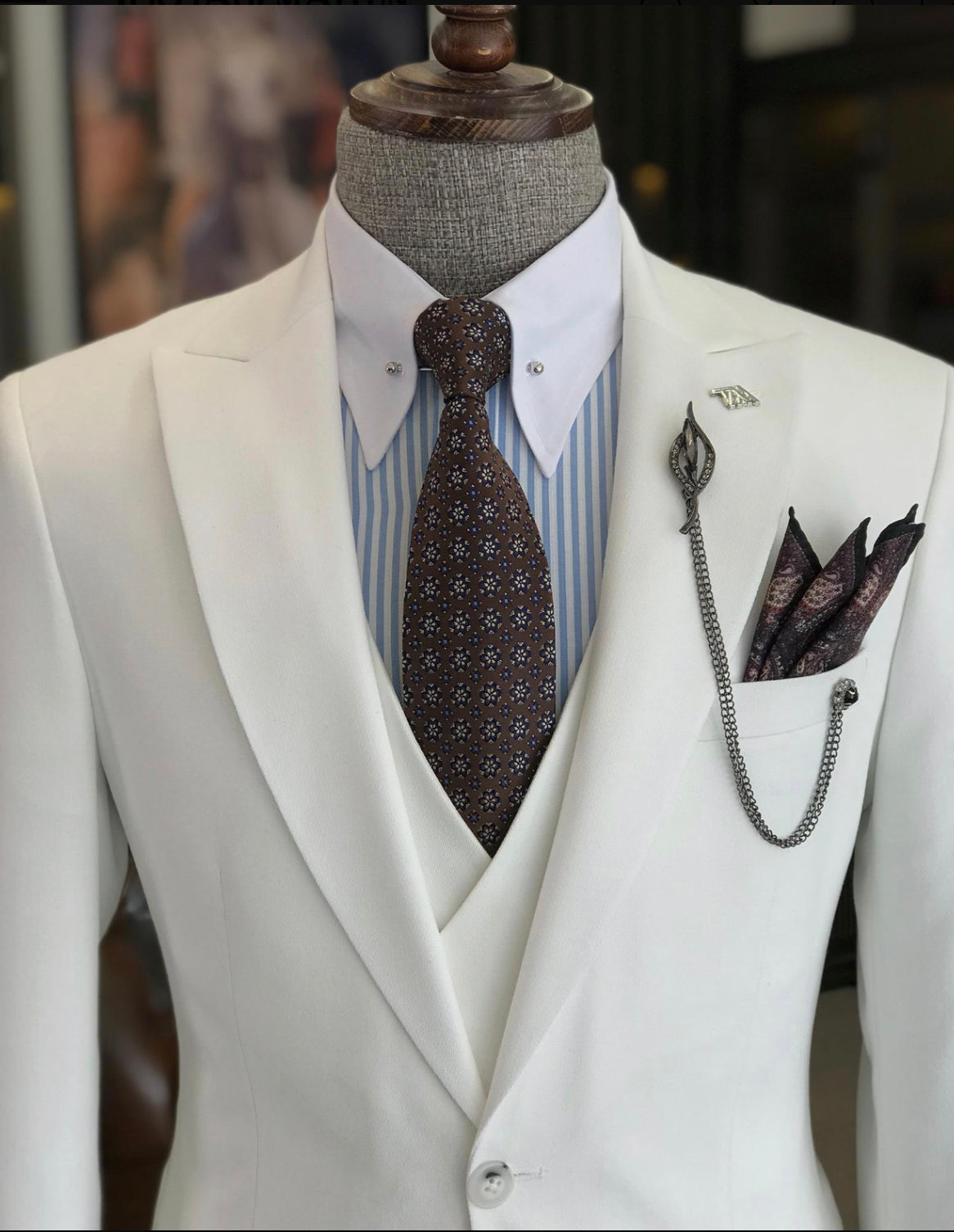 Bojoni Dayton Slim Fit White  Suit