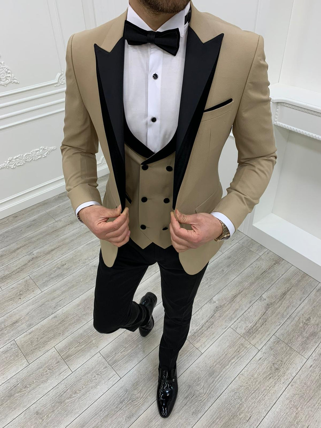 Partoni Royal Gold Slim Fit Tuxedo-baagr.myshopify.com-1-BOJONI