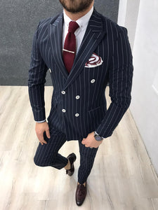 Louis Slim Fit Double Breasted Navy Suit-baagr.myshopify.com-1-BOJONI