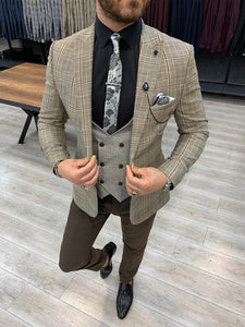 Fontetti Coffee Slim Fit Plaid Suit-baagr.myshopify.com-1-BOJONI