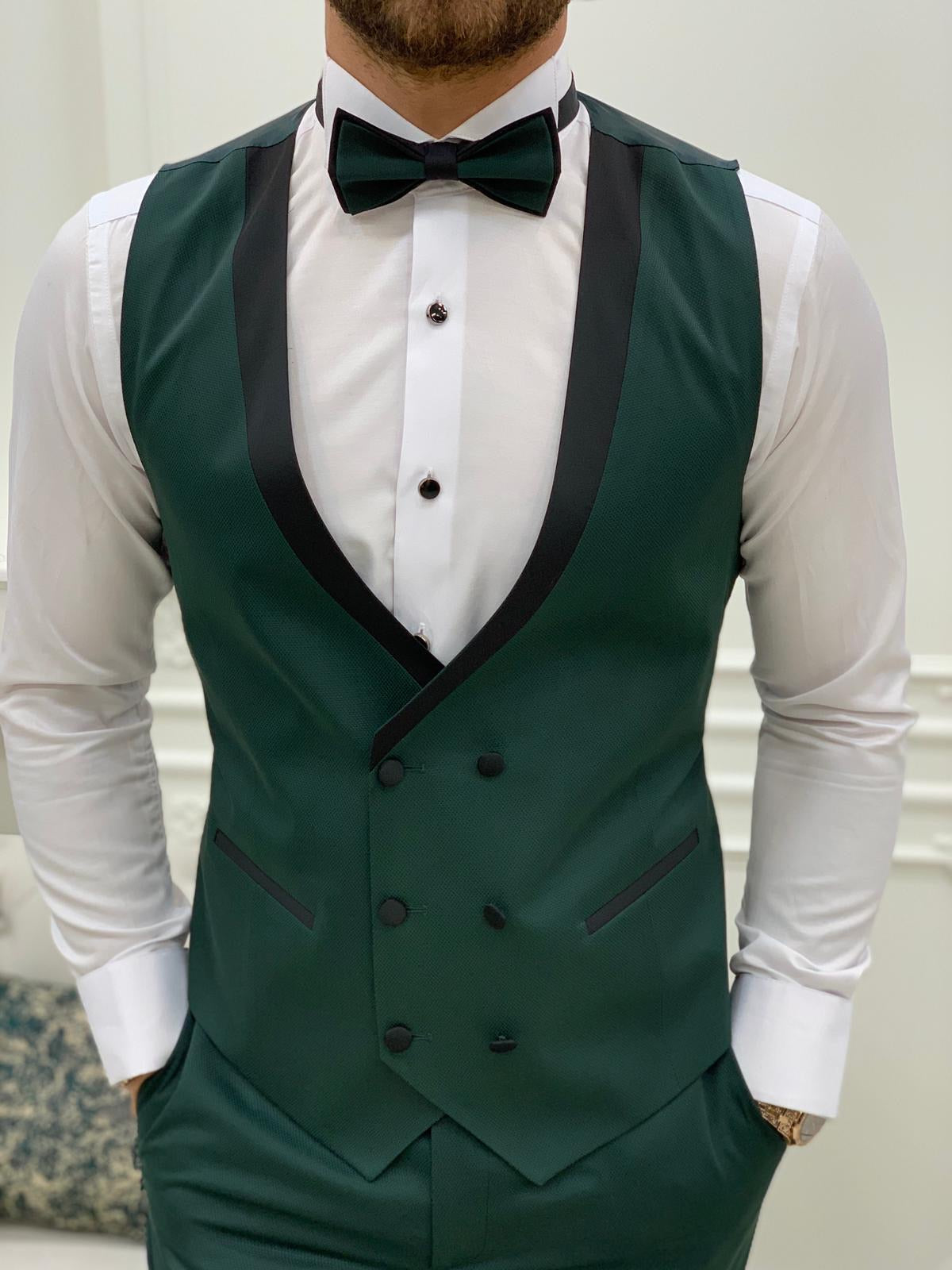 Partoni Royal Green Slim Fit Tuxedo-baagr.myshopify.com-1-BOJONI