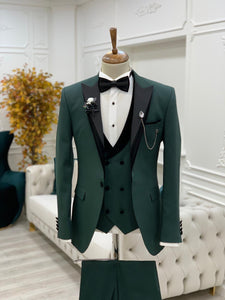 Partoni Royal Green Slim Fit Tuxedo-baagr.myshopify.com-1-BOJONI