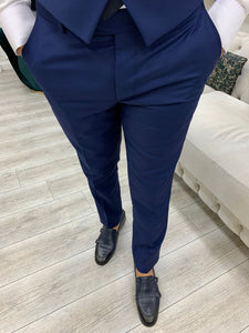 Vince Navy Blue Slim Fit Peak Lapel Suit-baagr.myshopify.com-1-BOJONI