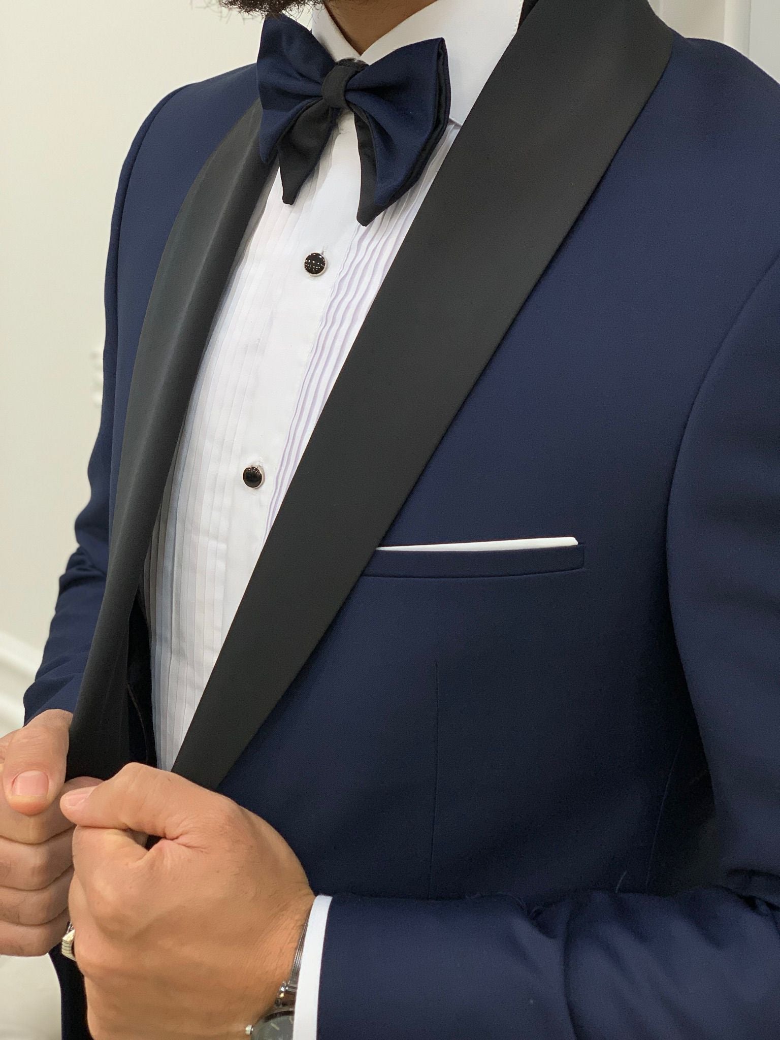 Valencia Navy Blue Slim Fit Shawl Collar Tuxedo-baagr.myshopify.com-1-BOJONI