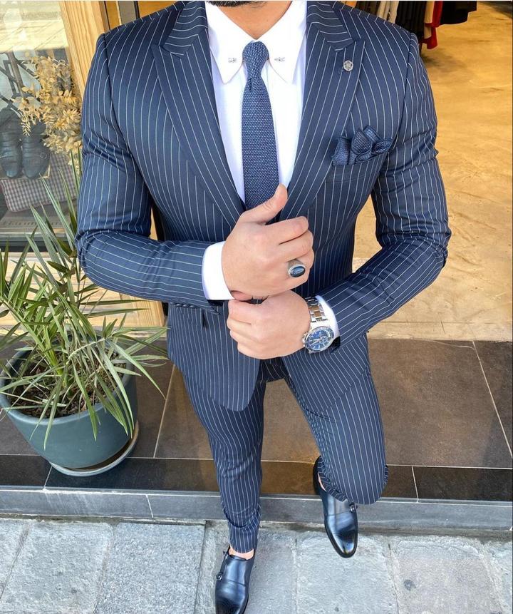 Fenichi Navy Blue Stripped Slim Fit Suit-baagr.myshopify.com-3-BOJONI