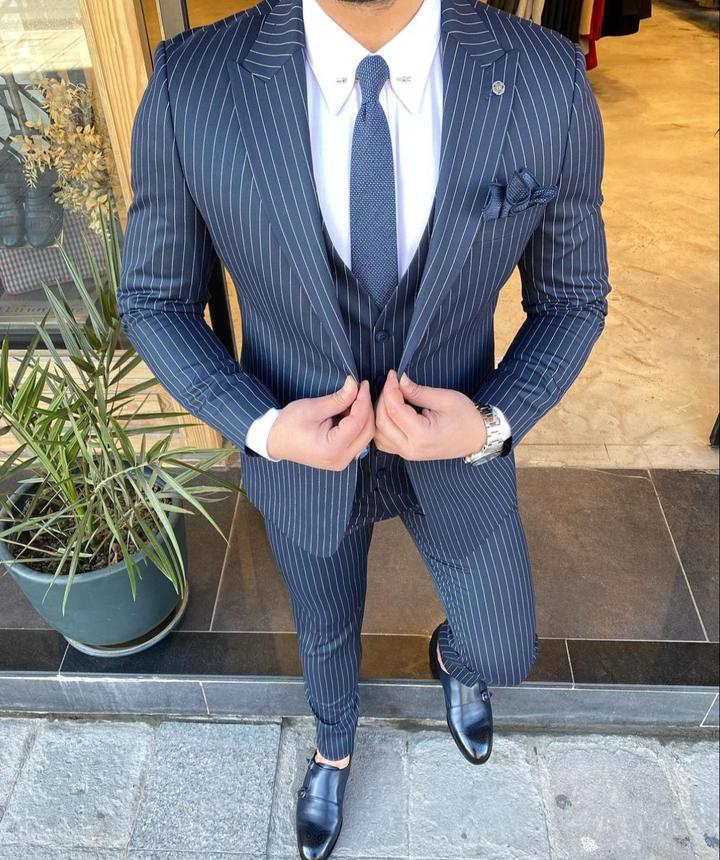 Fenichi Navy Blue Stripped Slim Fit Suit-baagr.myshopify.com-3-BOJONI