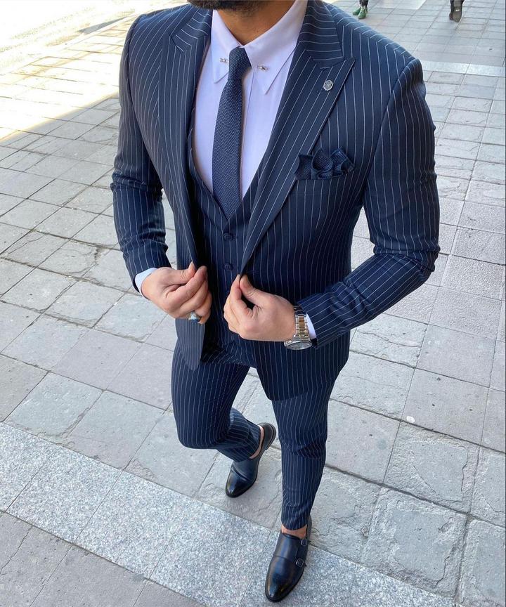 Fenichi Navy Blue Stripped Slim Fit Suit-baagr.myshopify.com-3-BOJONI