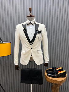 Bojoni Tommy Slim Fit White Tuxedo