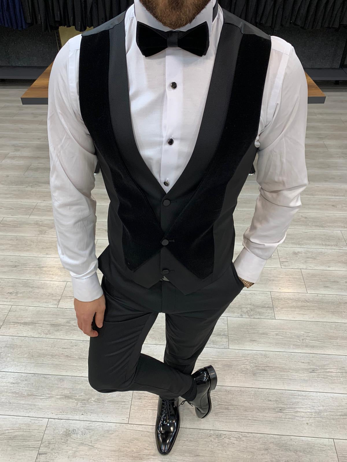 Catani Black Slim Fit Tuxedo #7-baagr.myshopify.com-1-BOJONI