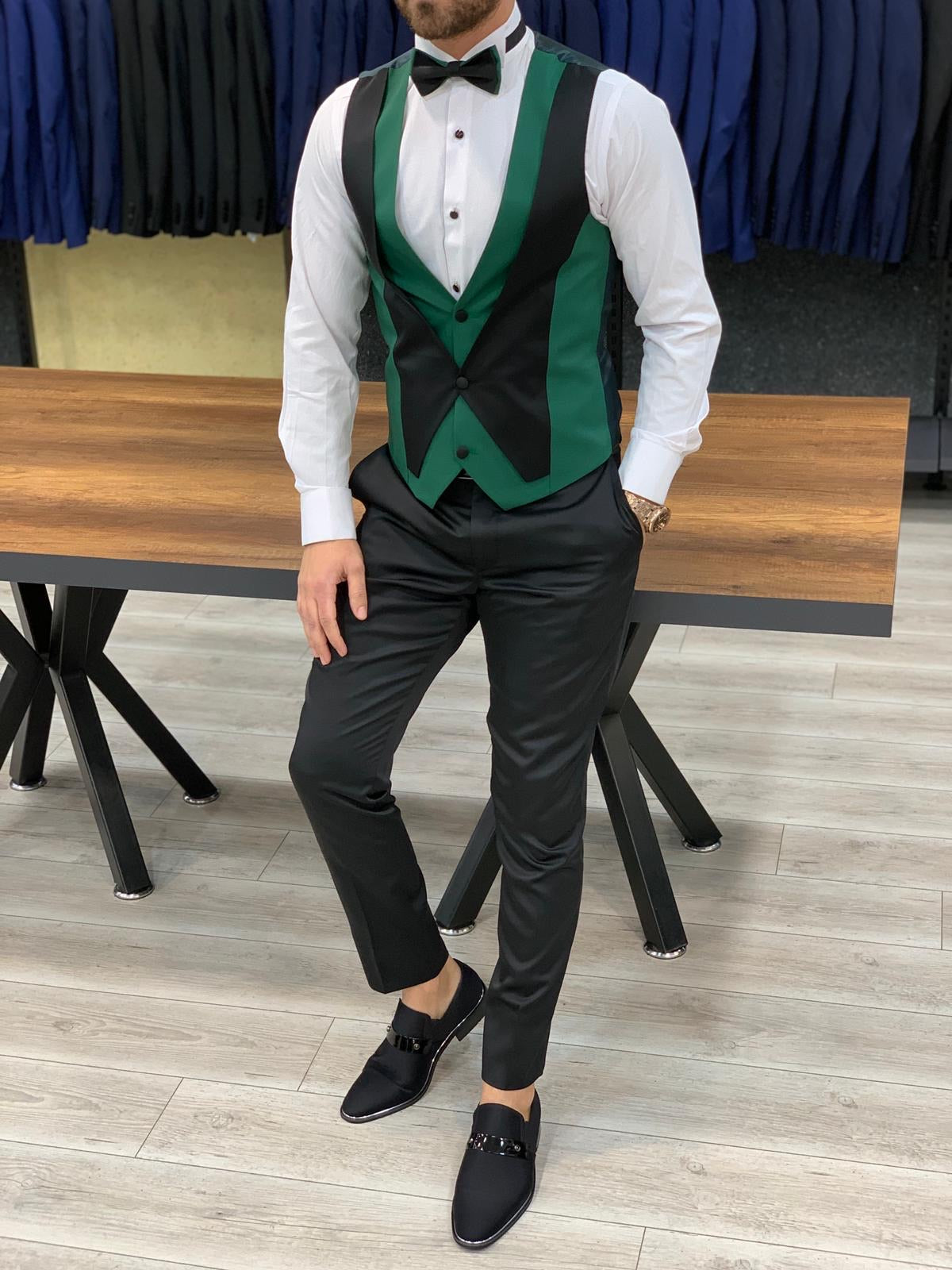 Forenza Royal Slim Fit Green Tuxedo-baagr.myshopify.com-1-BOJONI