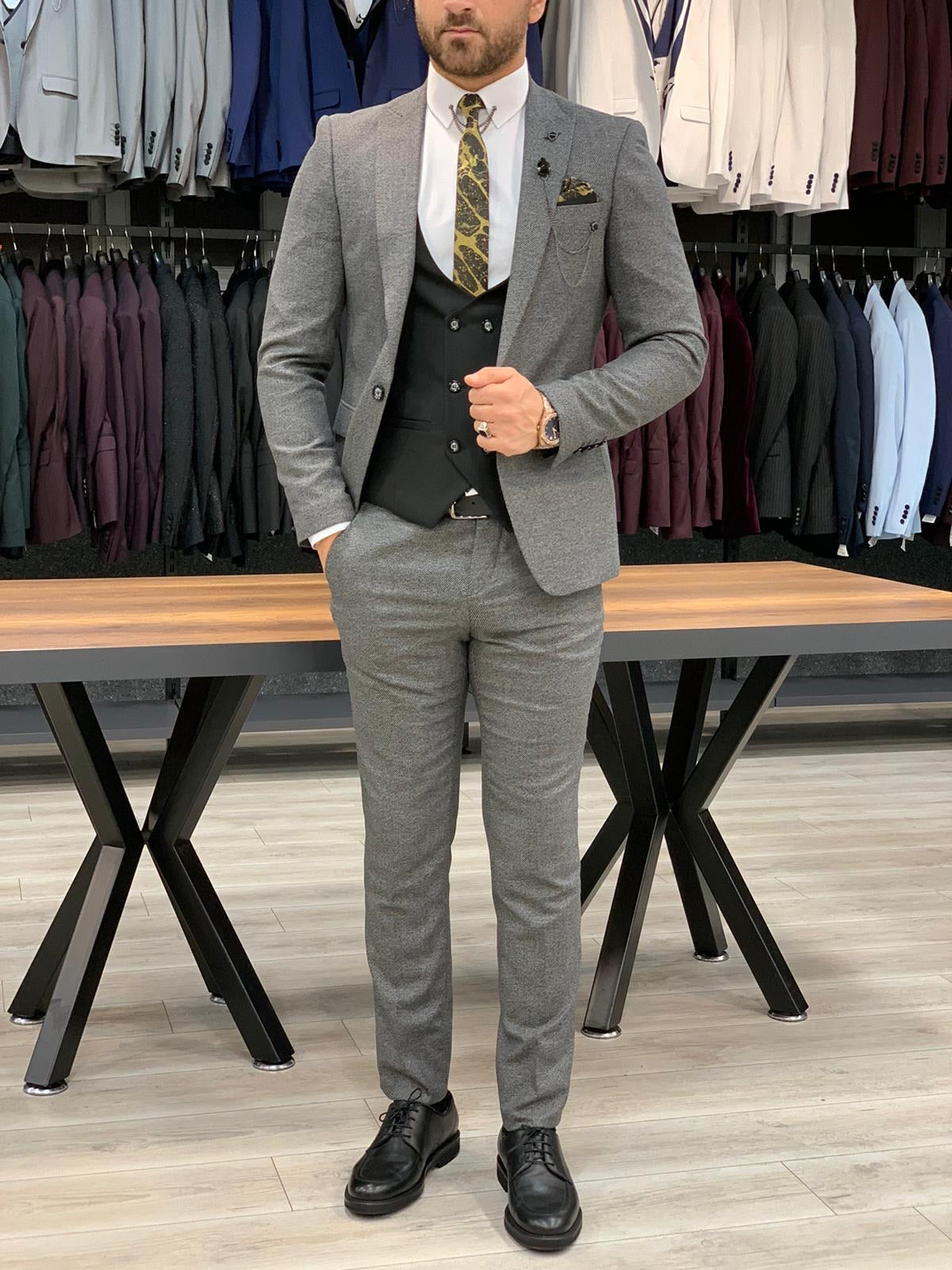 Kars Gray Slim Fit Suit-baagr.myshopify.com-1-BOJONI