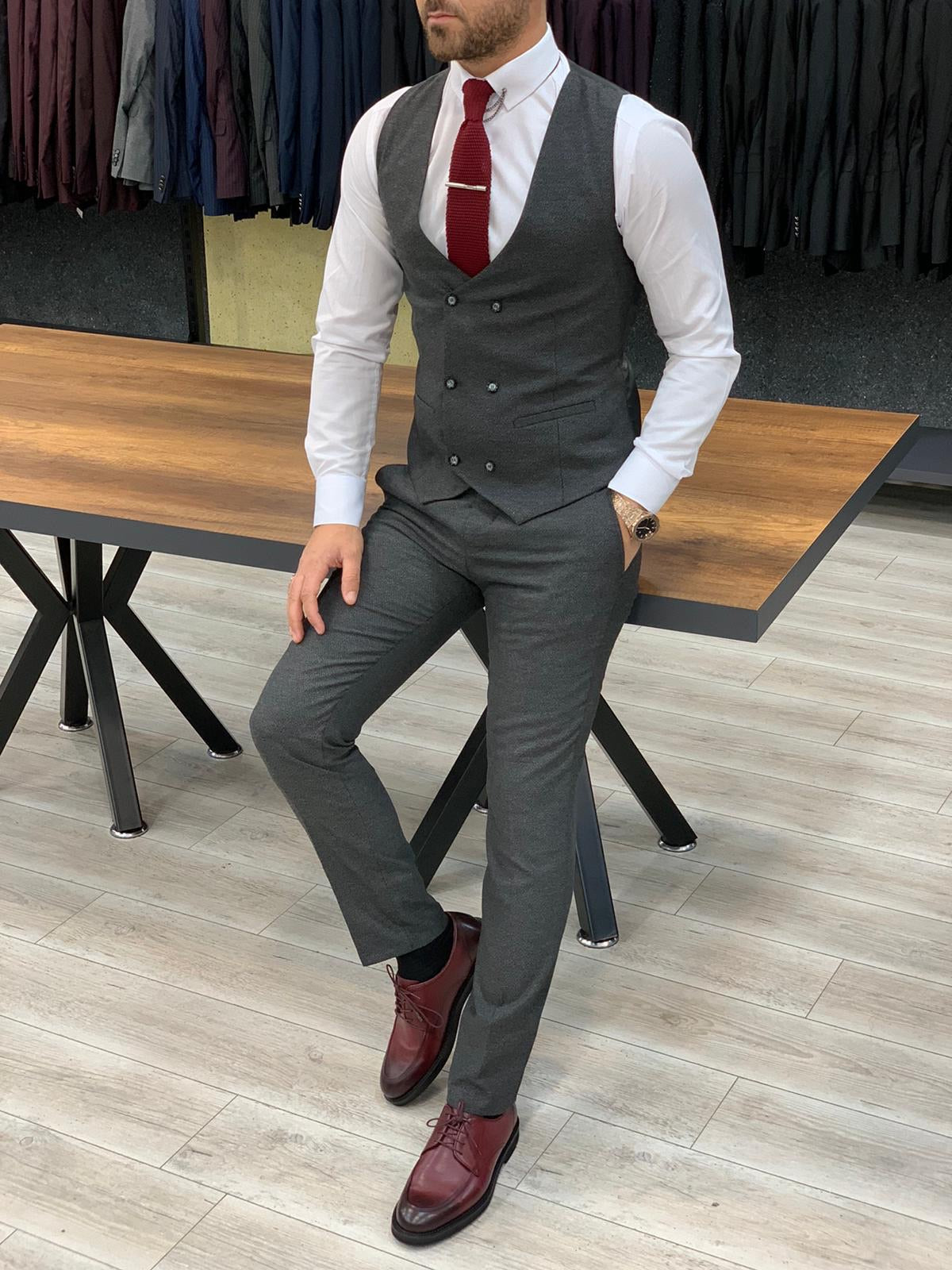 Rocca Gray Slim Fit Pinstripe Suit-baagr.myshopify.com-1-BOJONI