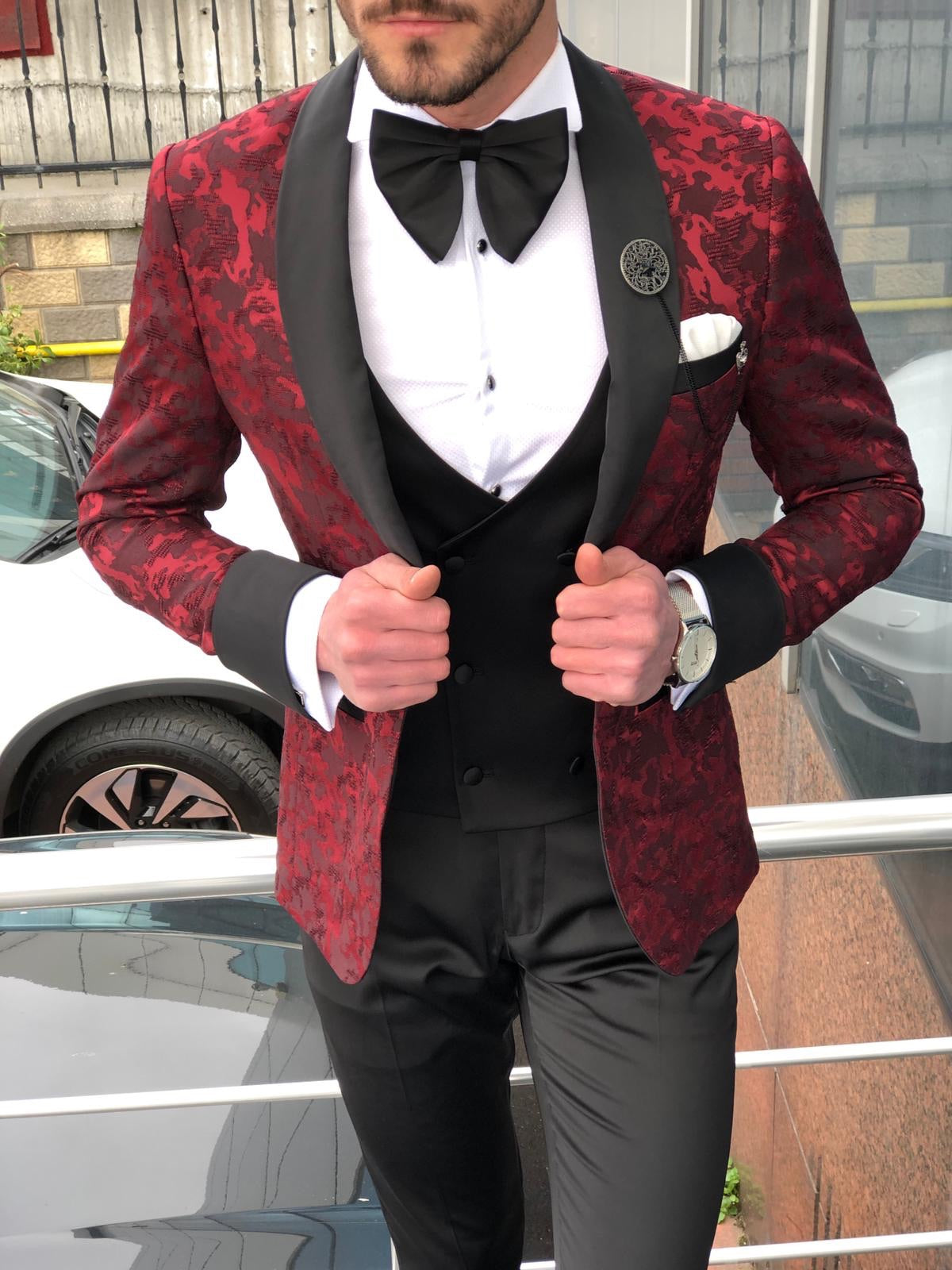 Slim-Fit Tuxedo Suit  Clearetred-baagr.myshopify.com-suit-BOJONI