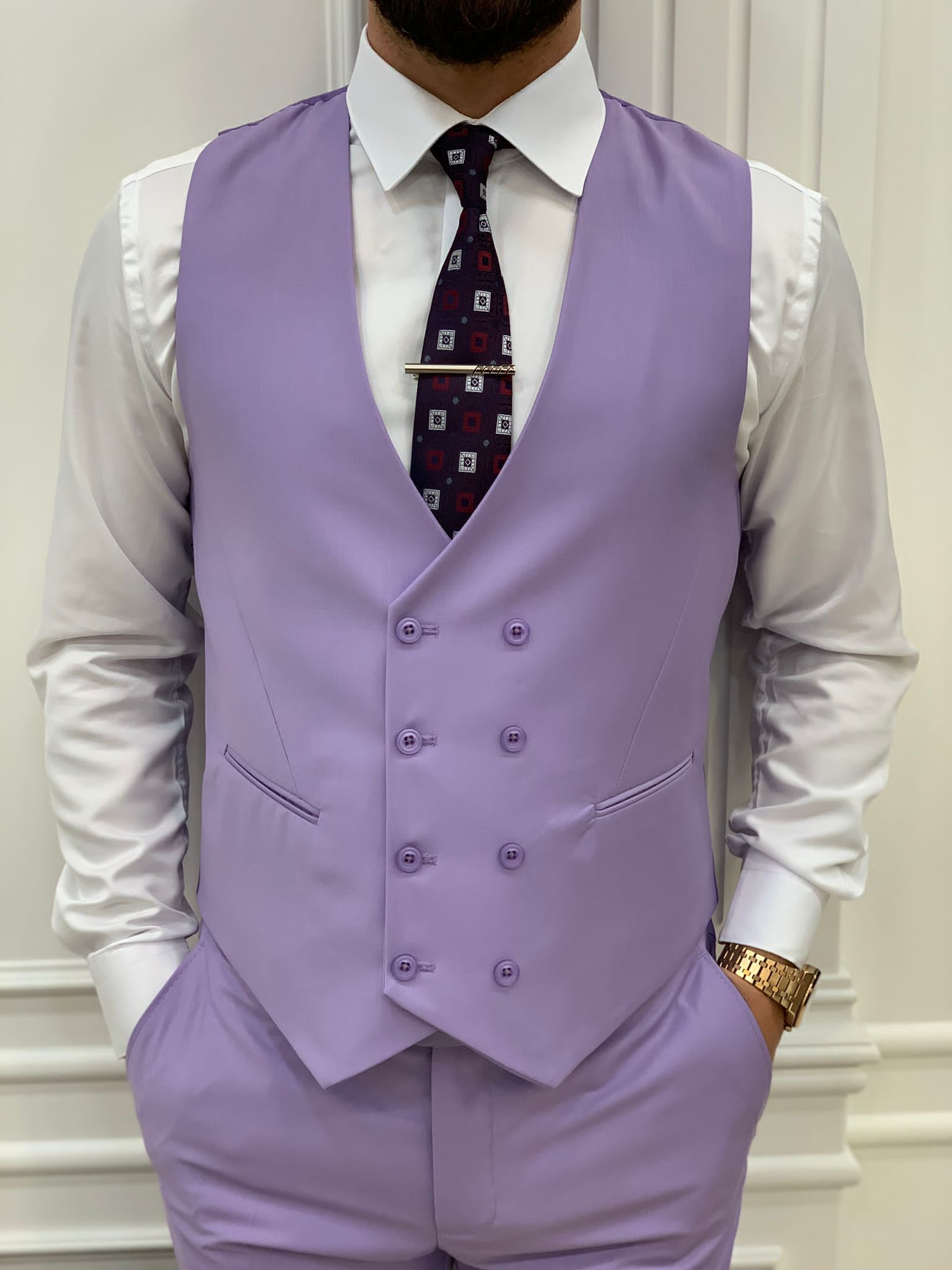 Bojoni Monte Purple  Slim Fit Suit