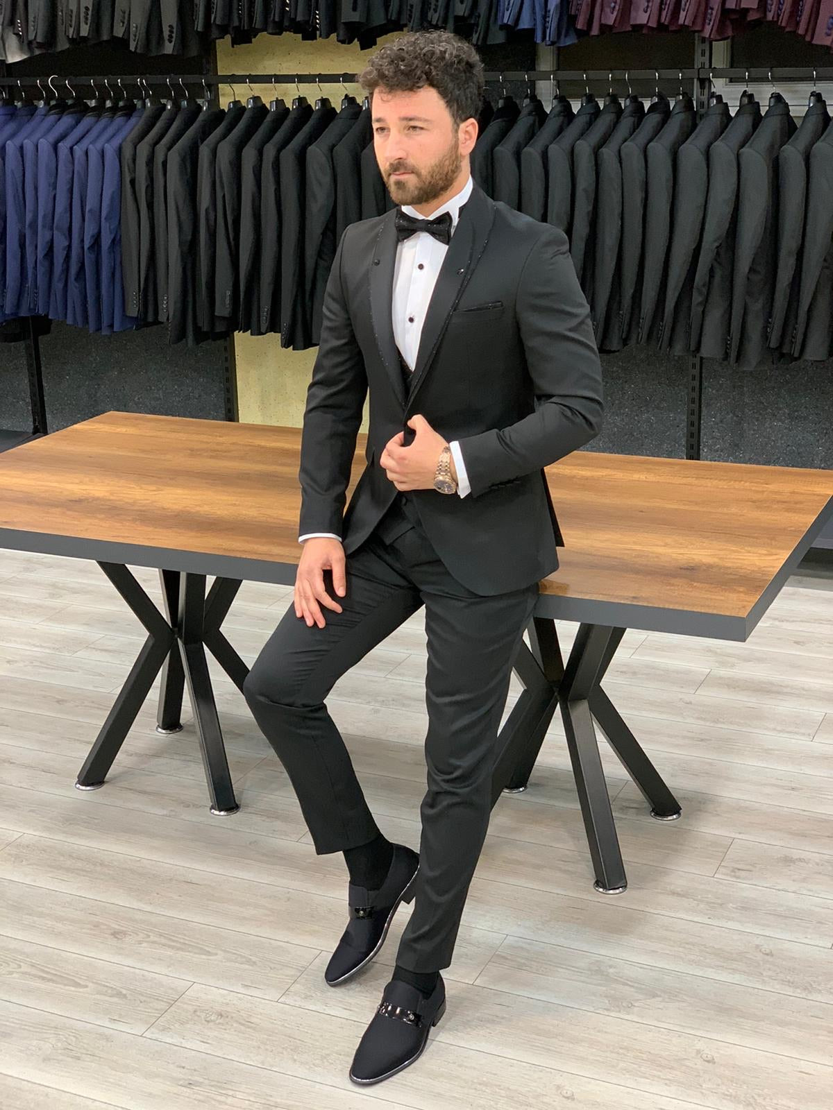 Catani Black Slim Fit Tuxedo #1-baagr.myshopify.com-1-BOJONI