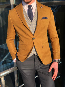 Slim-Fit Cotton  Suit Vest Camel-baagr.myshopify.com-suit-BOJONI