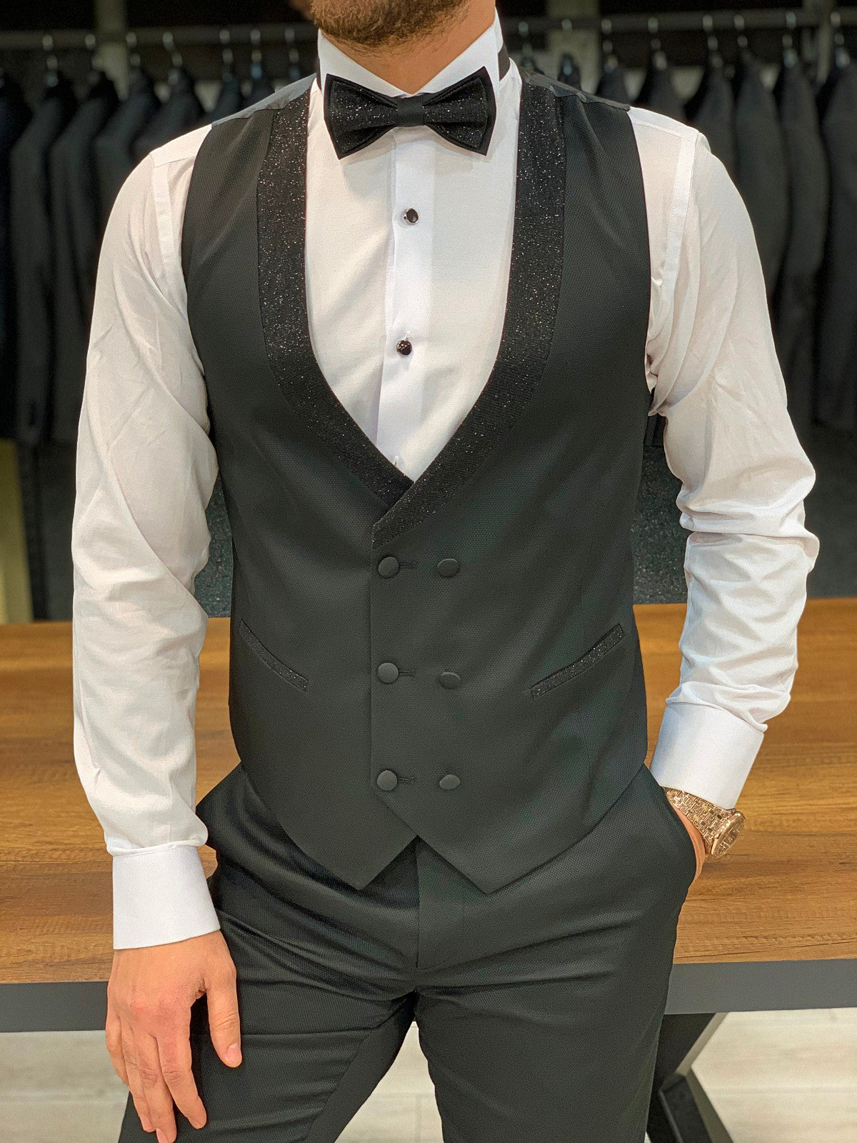 Rialzetti Black Shawl Collar Slim Fit Tuxedo-baagr.myshopify.com-1-BOJONI