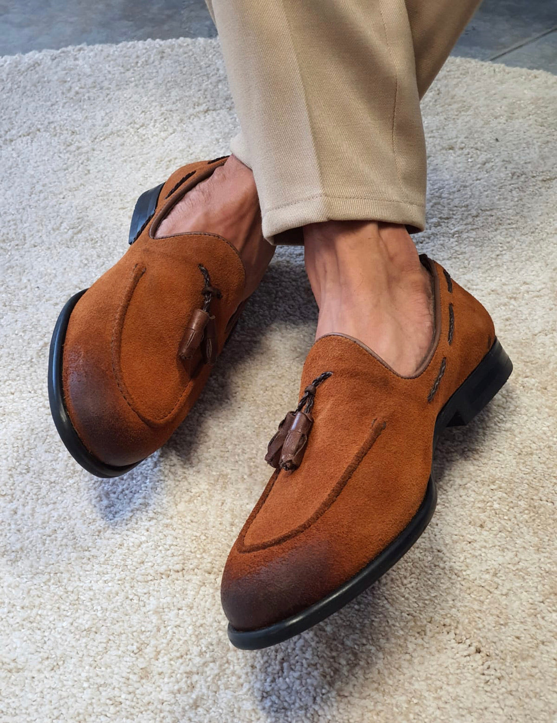 Fonzaso Tan Suede Tassel Loafers-baagr.myshopify.com-shoes2-BOJONI