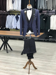 Trivio Navy Blue  Slim Fit Tuxedo-baagr.myshopify.com-1-BOJONI