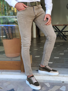 Forenzax Khaki Slim Fit Jeans-baagr.myshopify.com-Pants-BOJONI