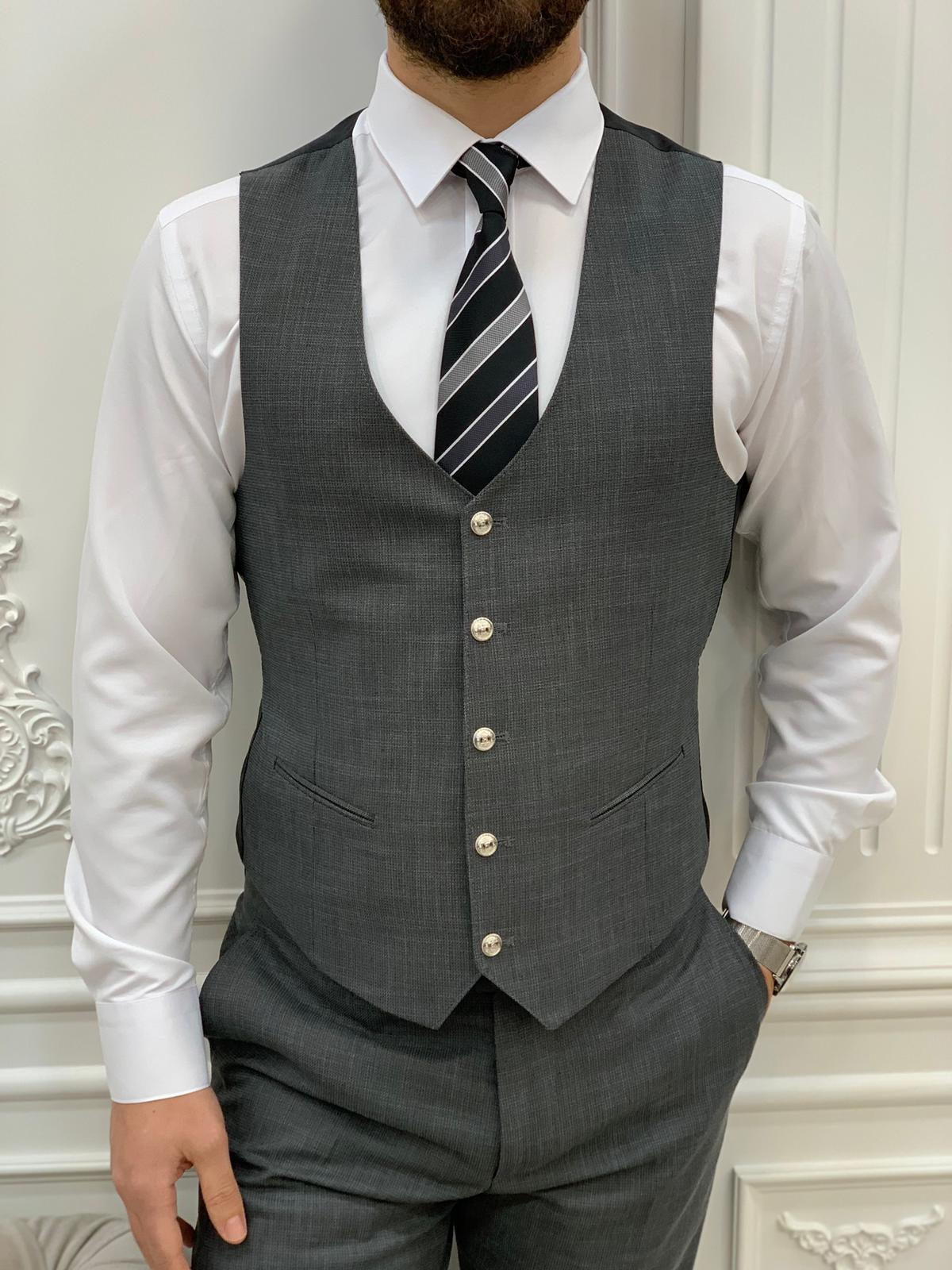 Bojoni Argeli Gray Slim Fit Suit